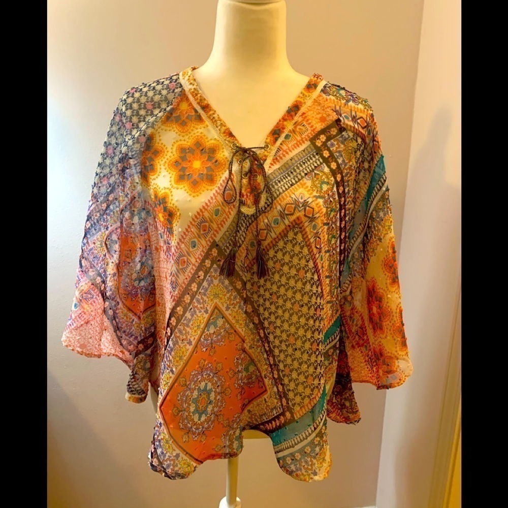 New Directions orange/blue tunic, M